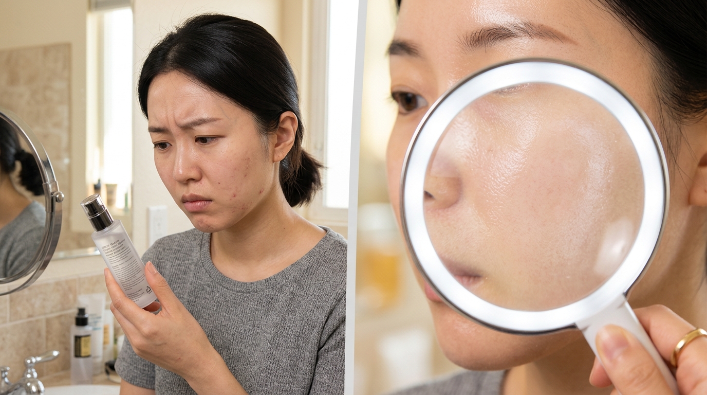 아젤라산 부작용으로 고민하는 모습과 해결의 희망