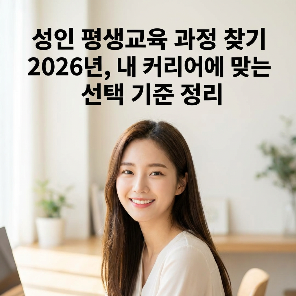성인 평생교육 과정 찾기 2026년 | 내 커리어에 맞는 선택 기준 정리