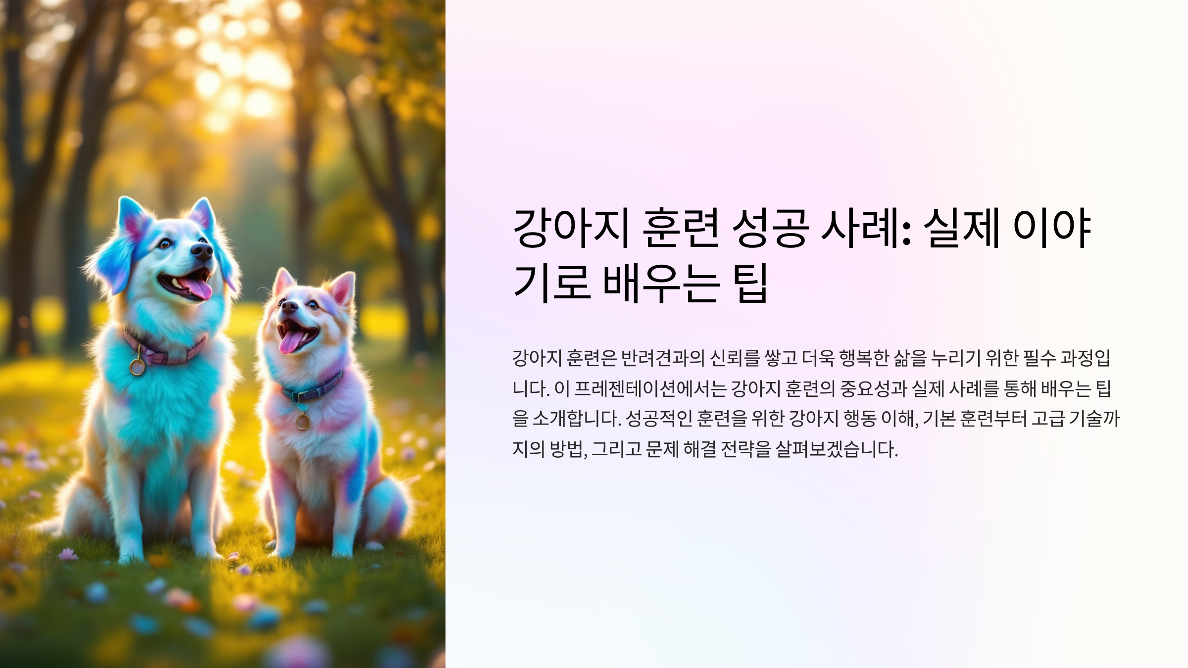 강아지 훈련 성공 사례, 실제 이야기로 배우는 팁