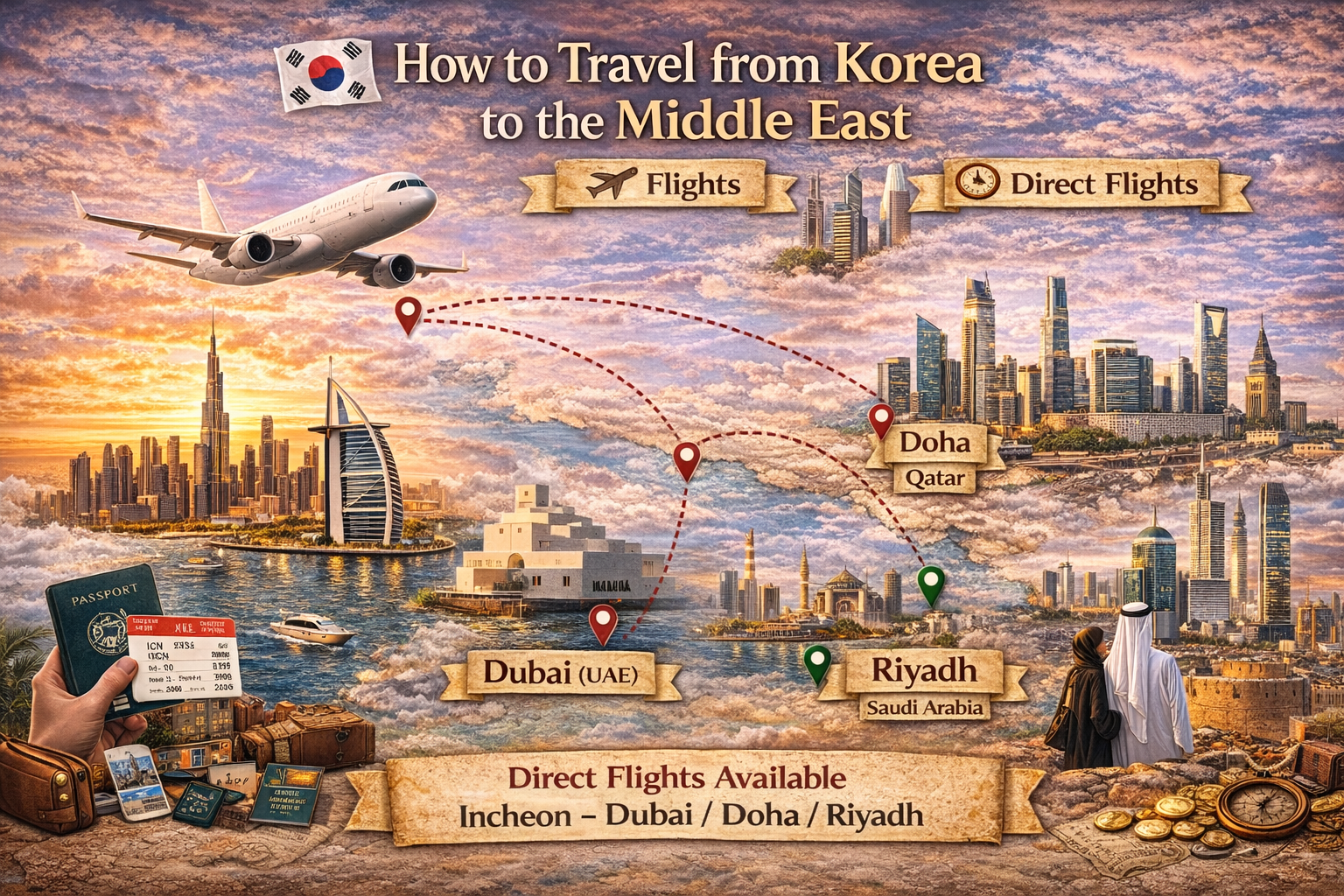 한국에서 중동 가는 법 사진