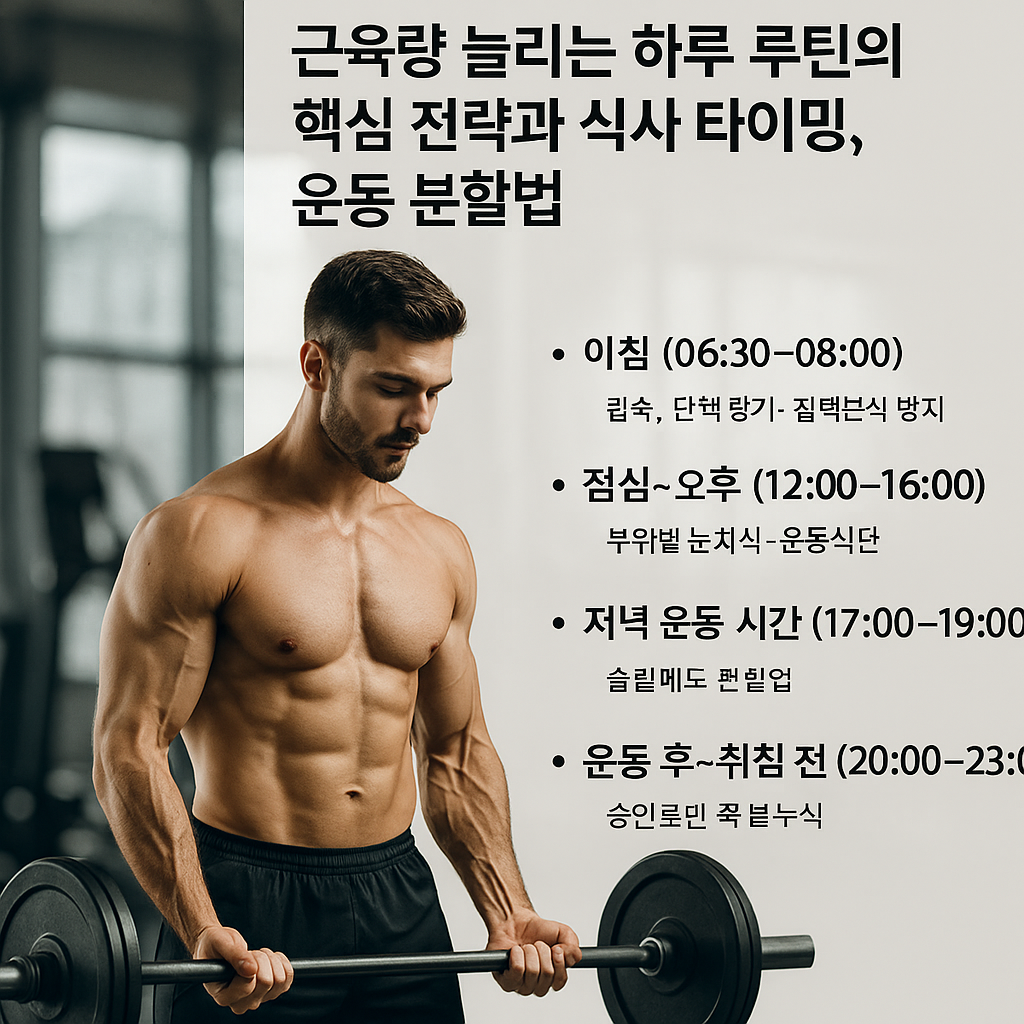 근육량 늘리는 하루 루틴의 핵심 전략과 식사 타이밍, 운동 분할법