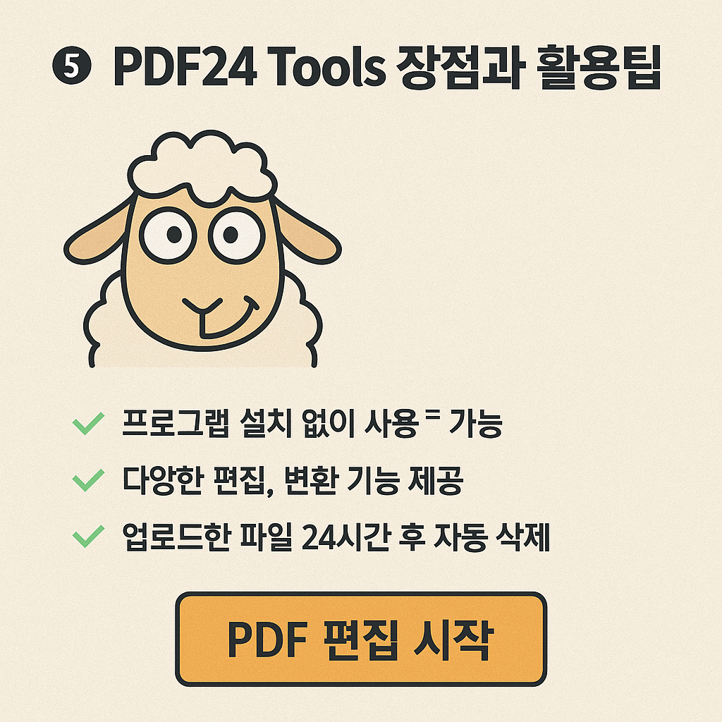 📌 5. PDF24 Tools 장점과 활용팁 - 타이틀사진