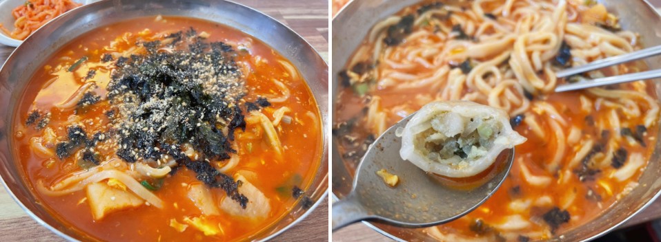 속초맛집 정든식당 장칼국수 꼬물이만두
