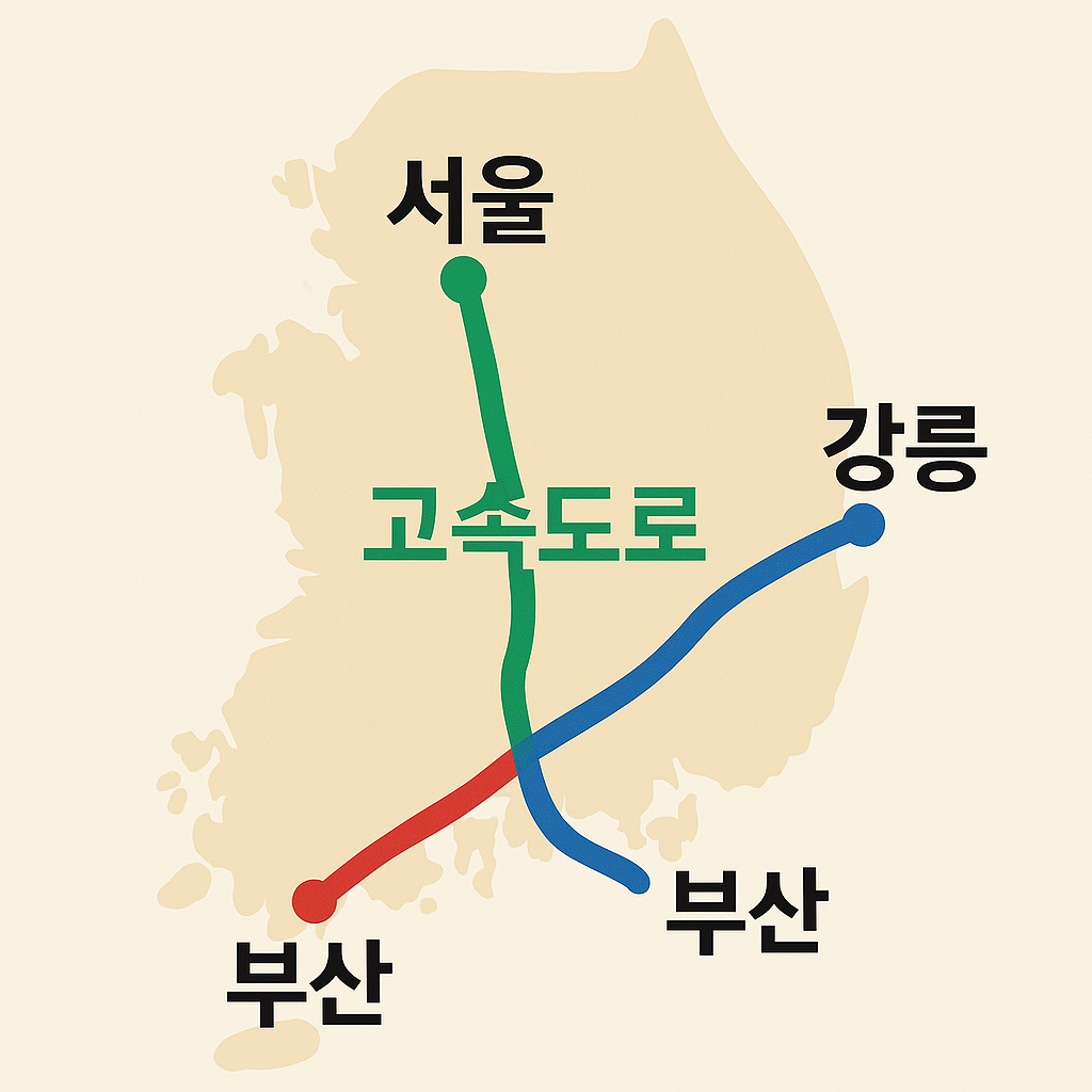 서울 부산 강릉 고속도로 이미지