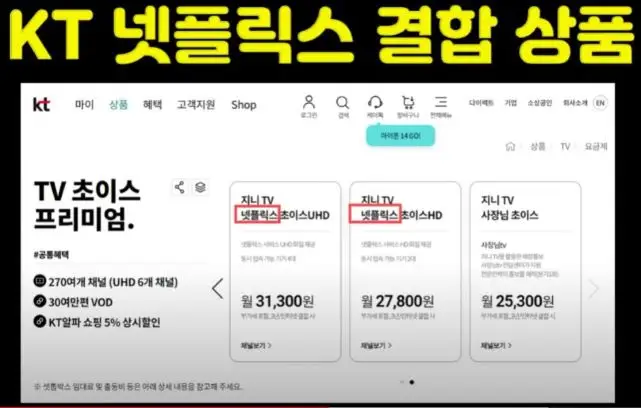 KT넷플릭스결합상품