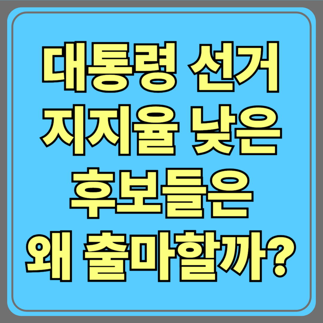 대통령 선거, 지지율 낮은 후보들은 왜 출마할까?