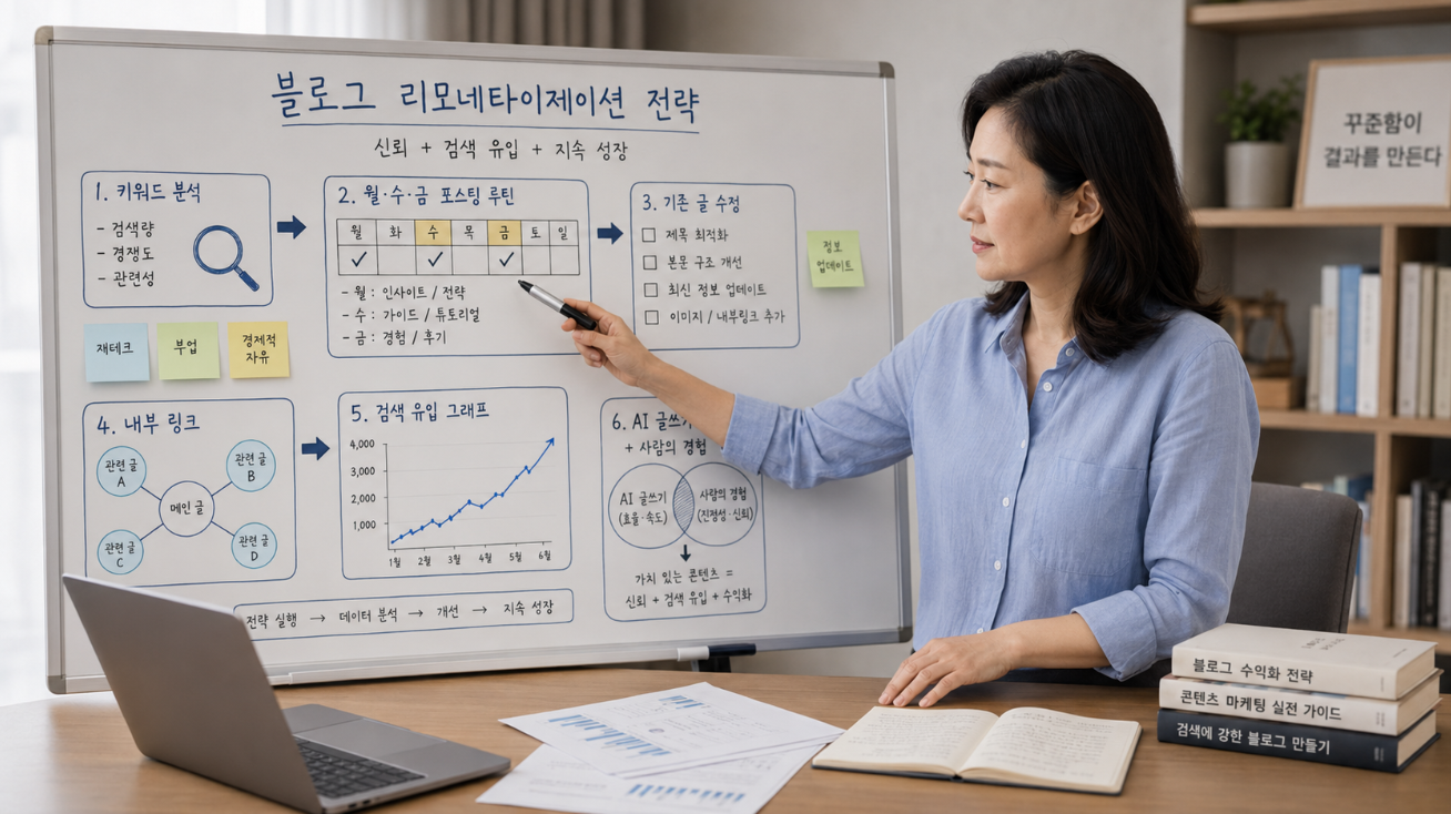 티스토리 블로그 수익화를 위한 키워드 분석과 월수금 포스팅 전략 이미지