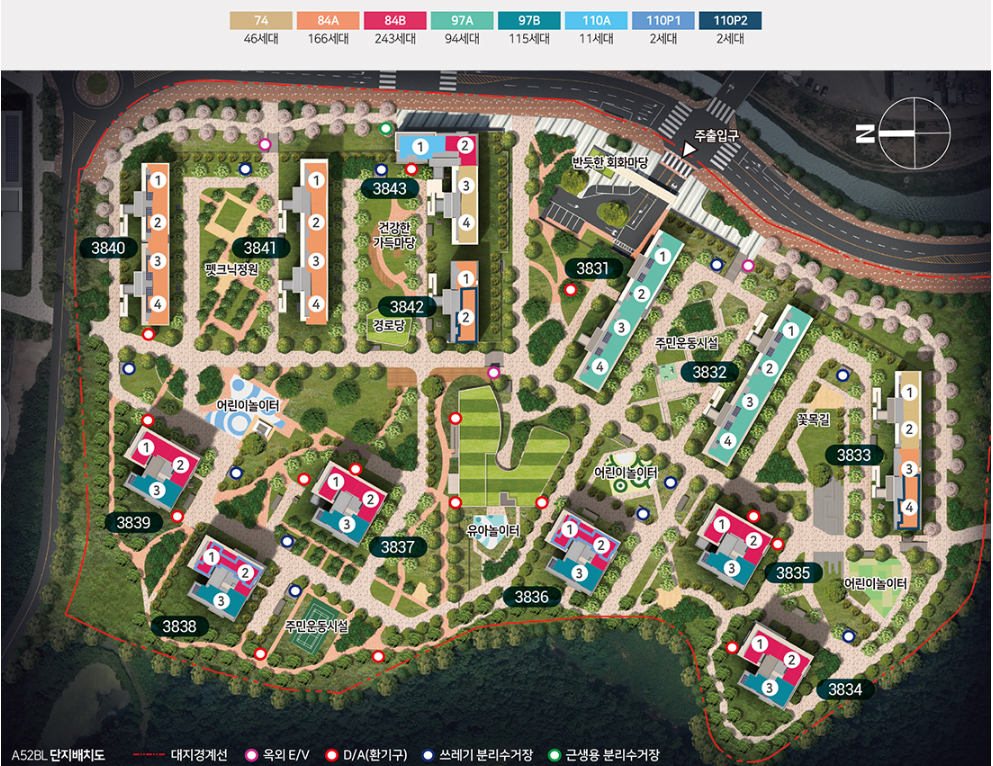 동탄-파크릭스-A52BL-단지배치도
