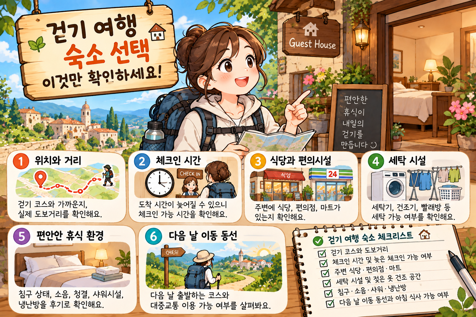 걷기 여행 숙소 선택 체크리스트