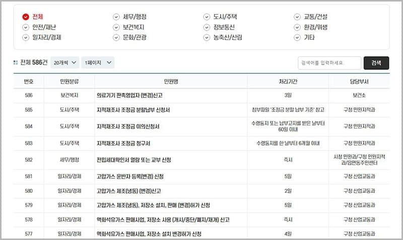민원 편람 서식 다운로드 자료실