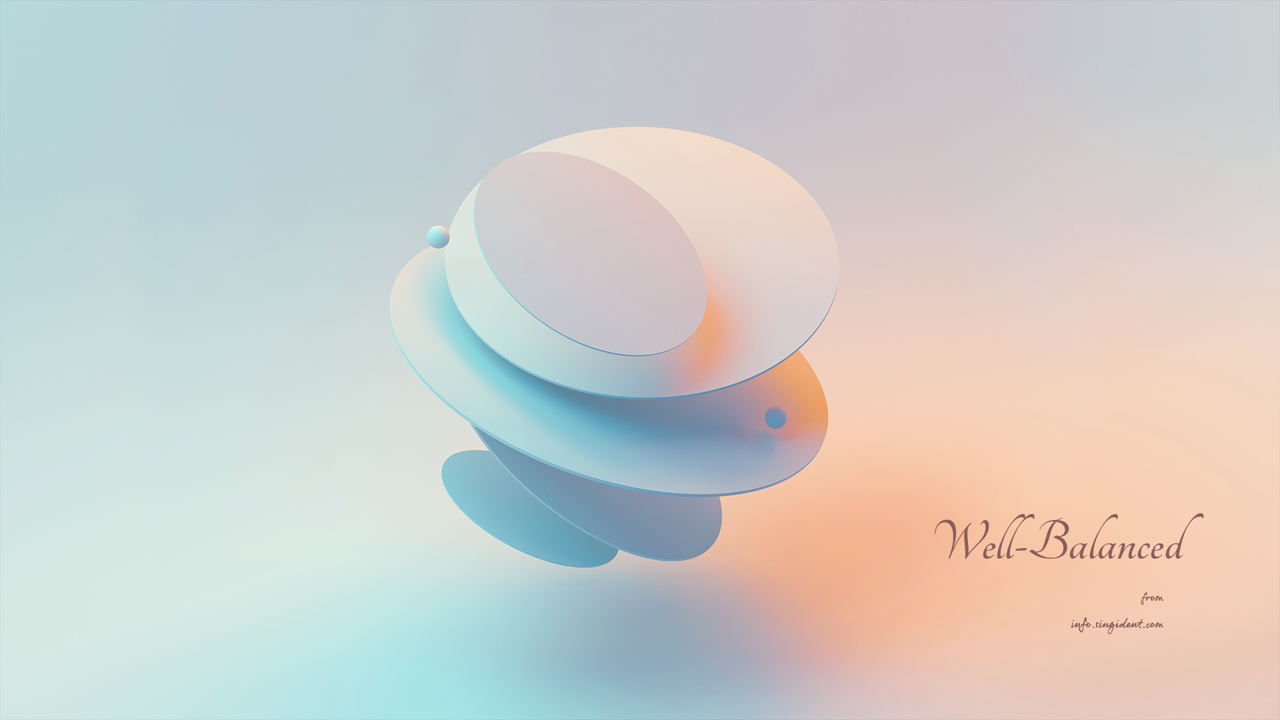 07 원형 3d 그래픽 C - Well Balanced 갈색배경화면