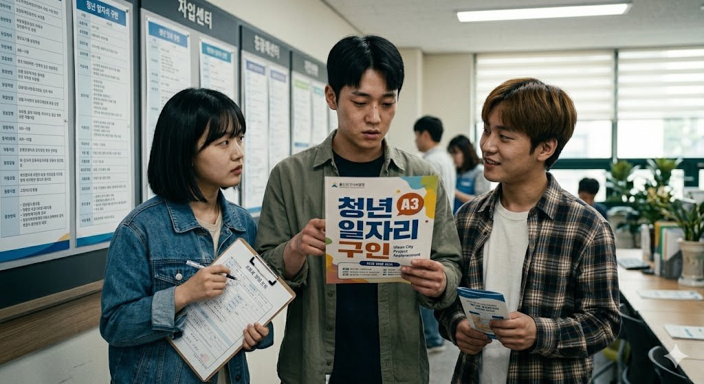 청년들이 구인하는모습