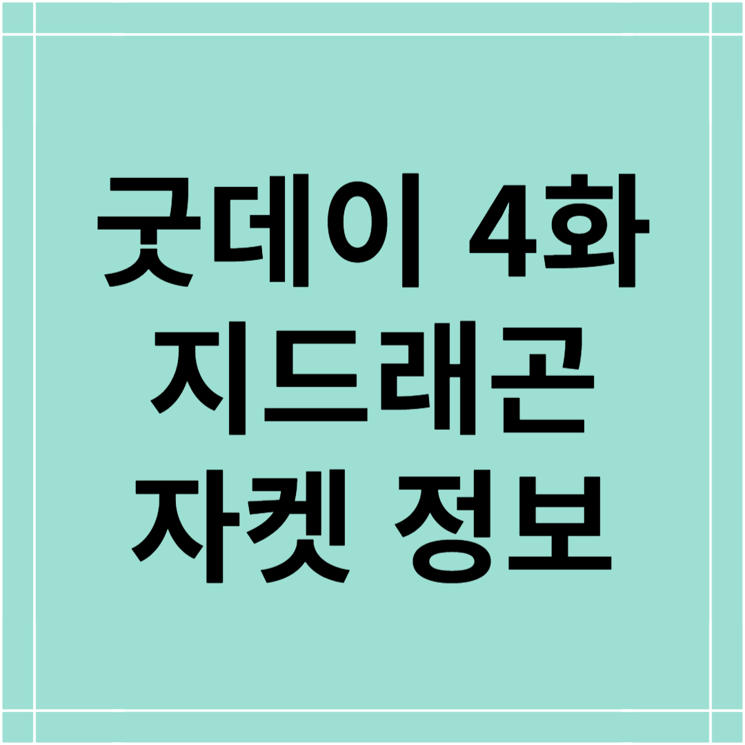 굿데이 4화 지드래곤 자켓 ; 피스마이너스원 바시티 자켓 민트