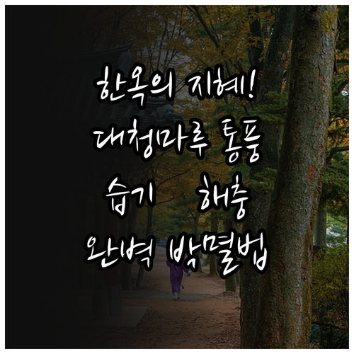한옥 대청마루 통풍 원리와 장마철 습..