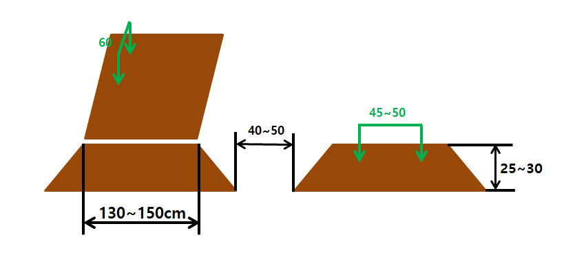 김장 배추 평두둑 2열 재배 방식
