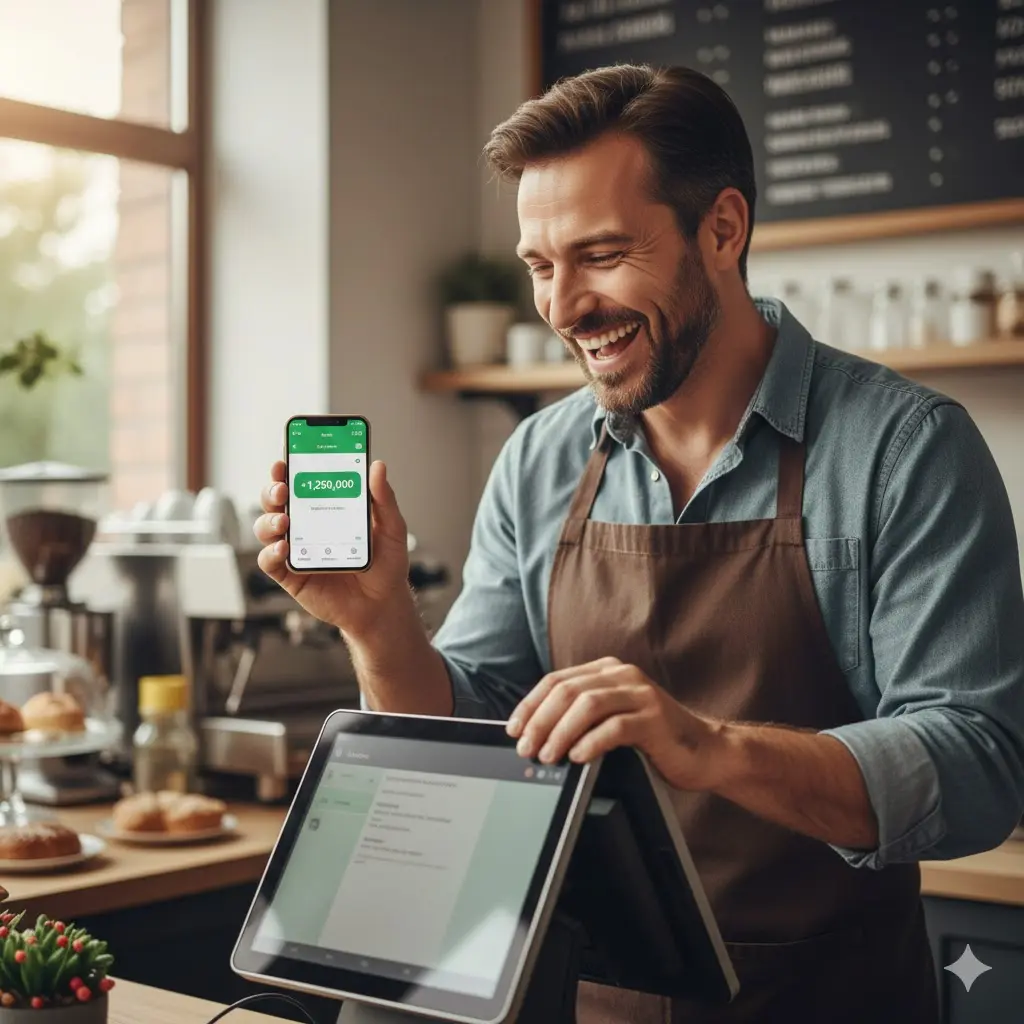 가게 전기세 20만 원 돌려받고 환하게 웃고 있는 사장님