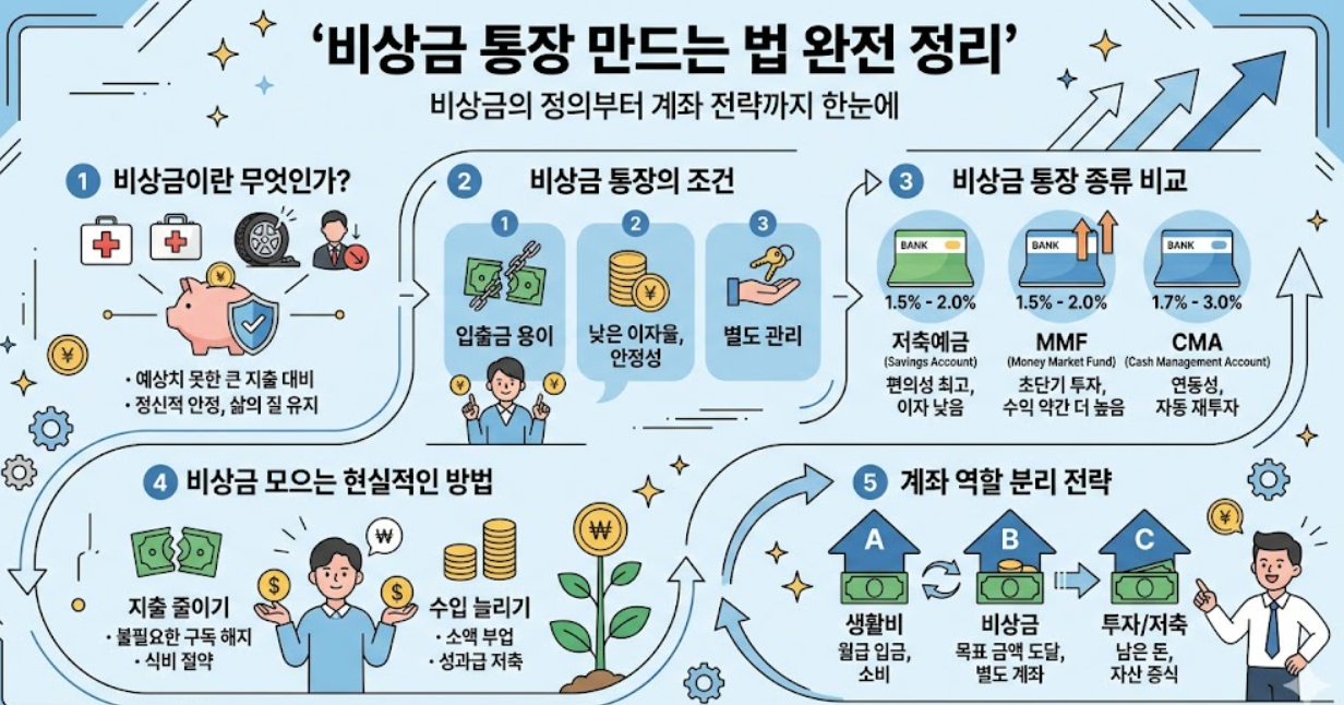 비상금, 비상금 통장, 비상금 통장 종류, 비상금 모으는 법, 계좌 역할 분리 전략