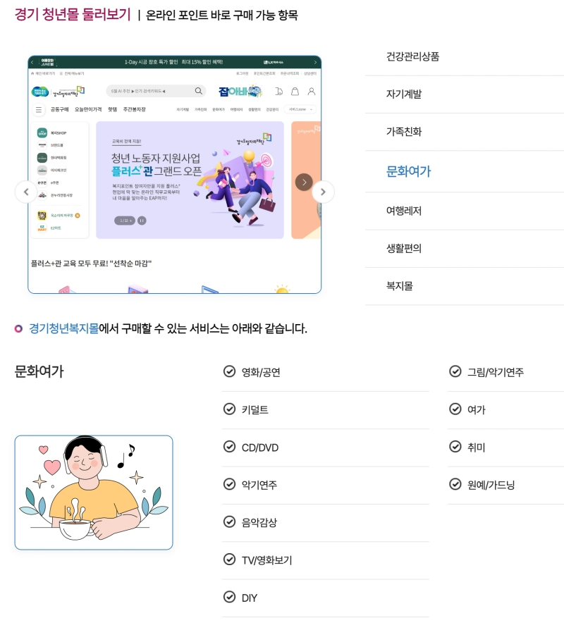 경기도 청년복지포인트몰 사이트