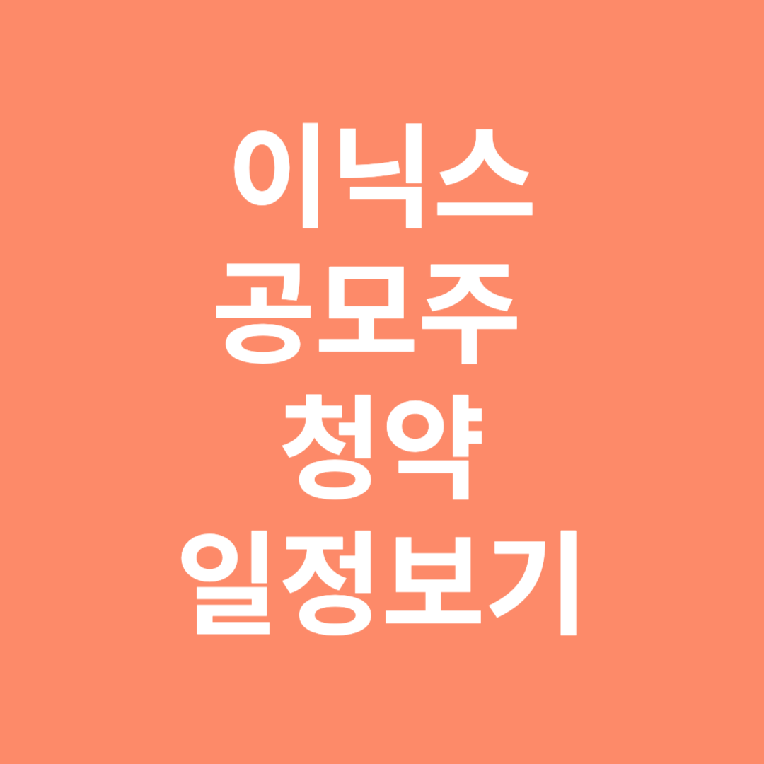 이닉스 공모주 청약 일정보기