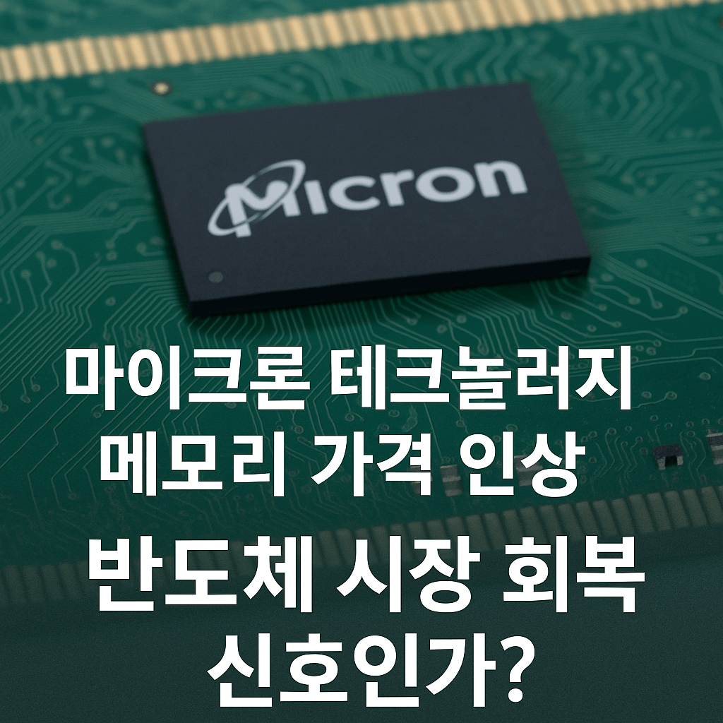 2025 3월 마이크론 테크놀러지 메모리 가격 인상, 반도체 시장 회복 신호인가?