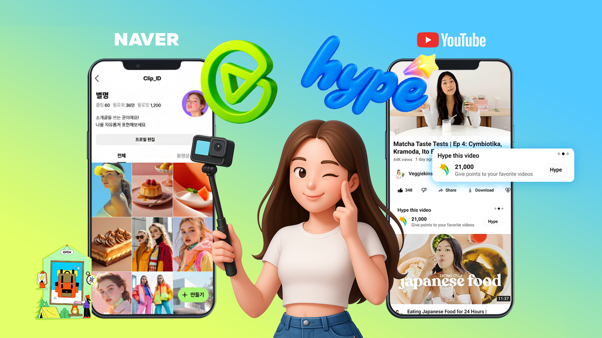 네이버클립프로필, 유튜브hype, 크리에이터