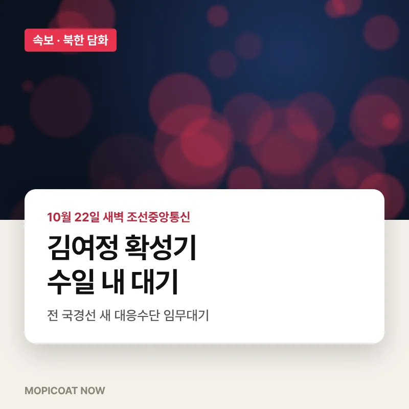 김여정 확성기 수일 내 대기 담화 썸네일
