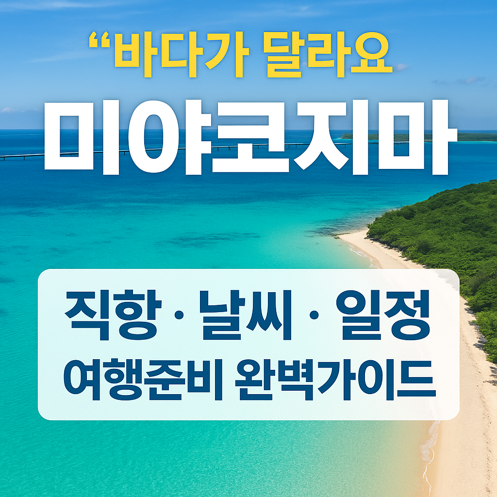 “바다가 달라요” 미야코지마 직항 항공권·날씨·준비물까지 완벽