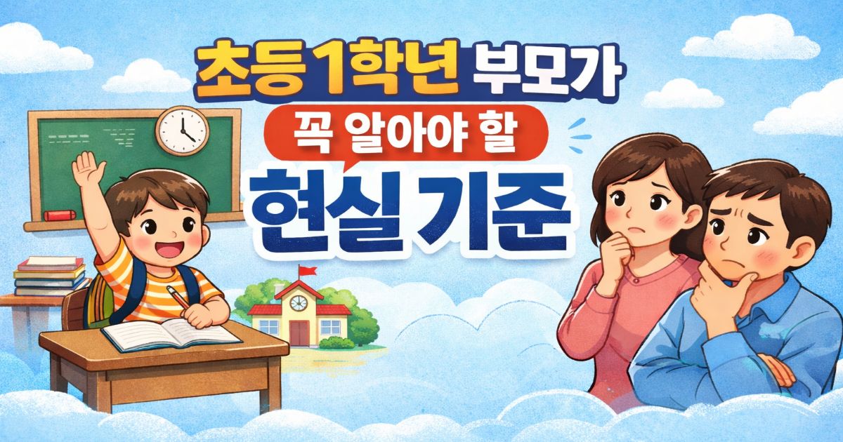 초등학생 부모가 1학년 때 꼭 알아야 할 현실 기준 총정리