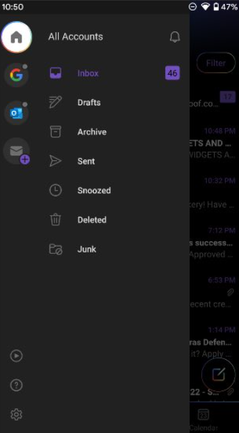 안드로이드-아웃룩-설정