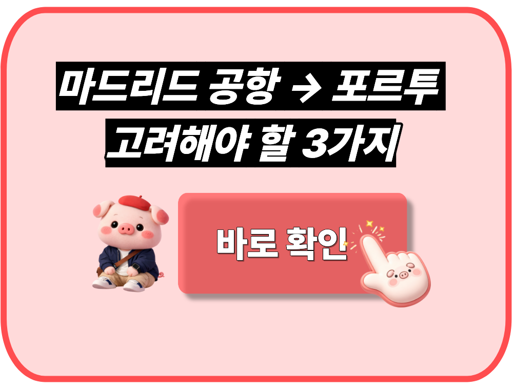마드리드 공항에서 포르투 갈 때 고려해야 할 3가지