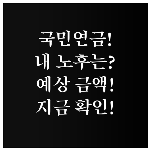 노후 안정망 국민연금 예상 수령액 지..