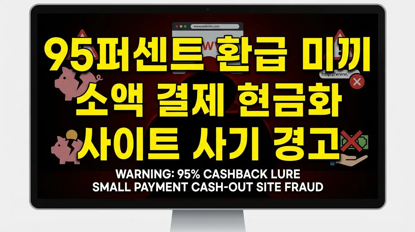 95퍼센트 환급 미끼 소액 결제 현금화 사이트 사기 경고