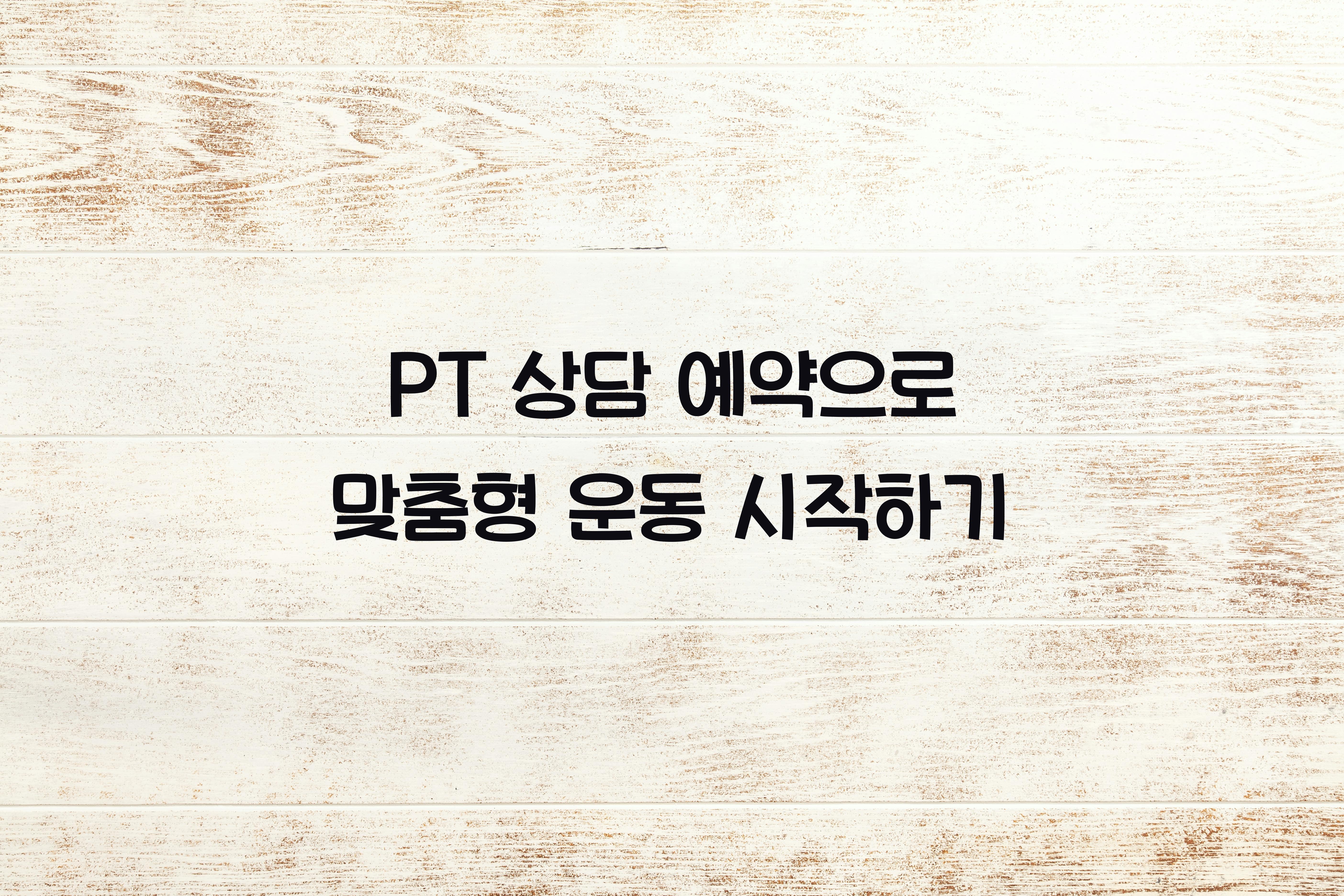 PT 상담 예약