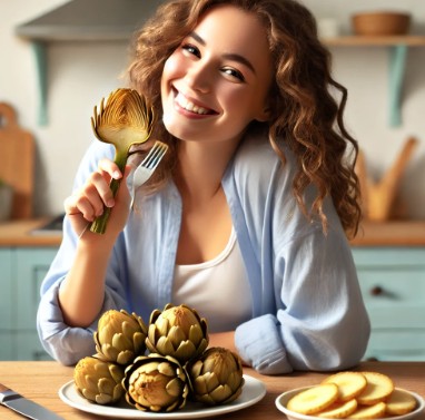 돼지감자를 챙겨먹는 사람의 모습