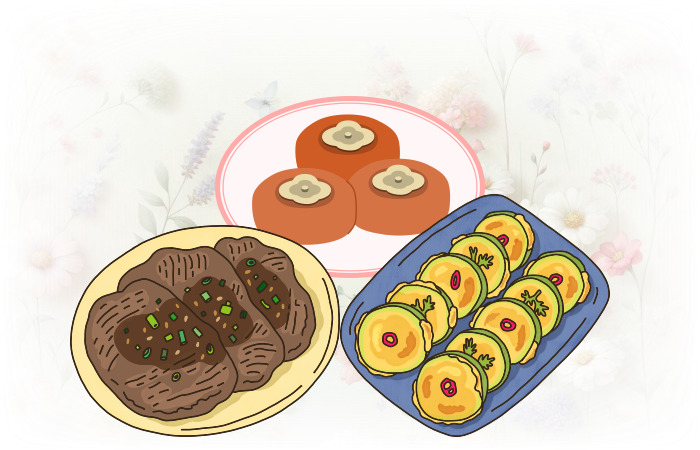 접시에-담겨있는-음식들