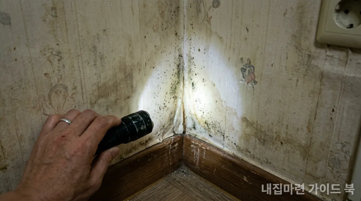 한국 아파트 벽의 곰팡이와 결로 현상 초기 증상