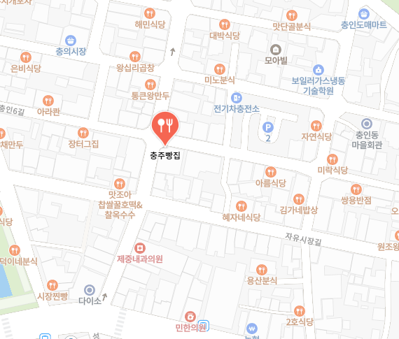  충주빵집 가게 지도