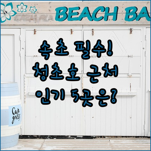 속초 여행 호텔 고민 끝 청초호 해변..
