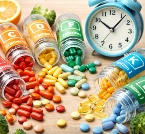 여라가지 비타민이 나열된 사진