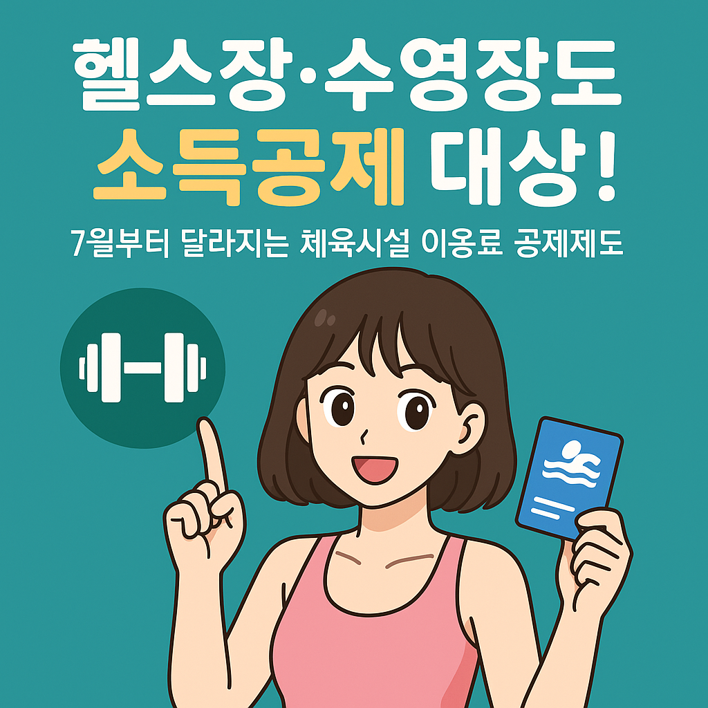 헬스장&middot;수영장도 소득공제 대상! 7월부터 달라지는 체육시설 이용료 공제제도
