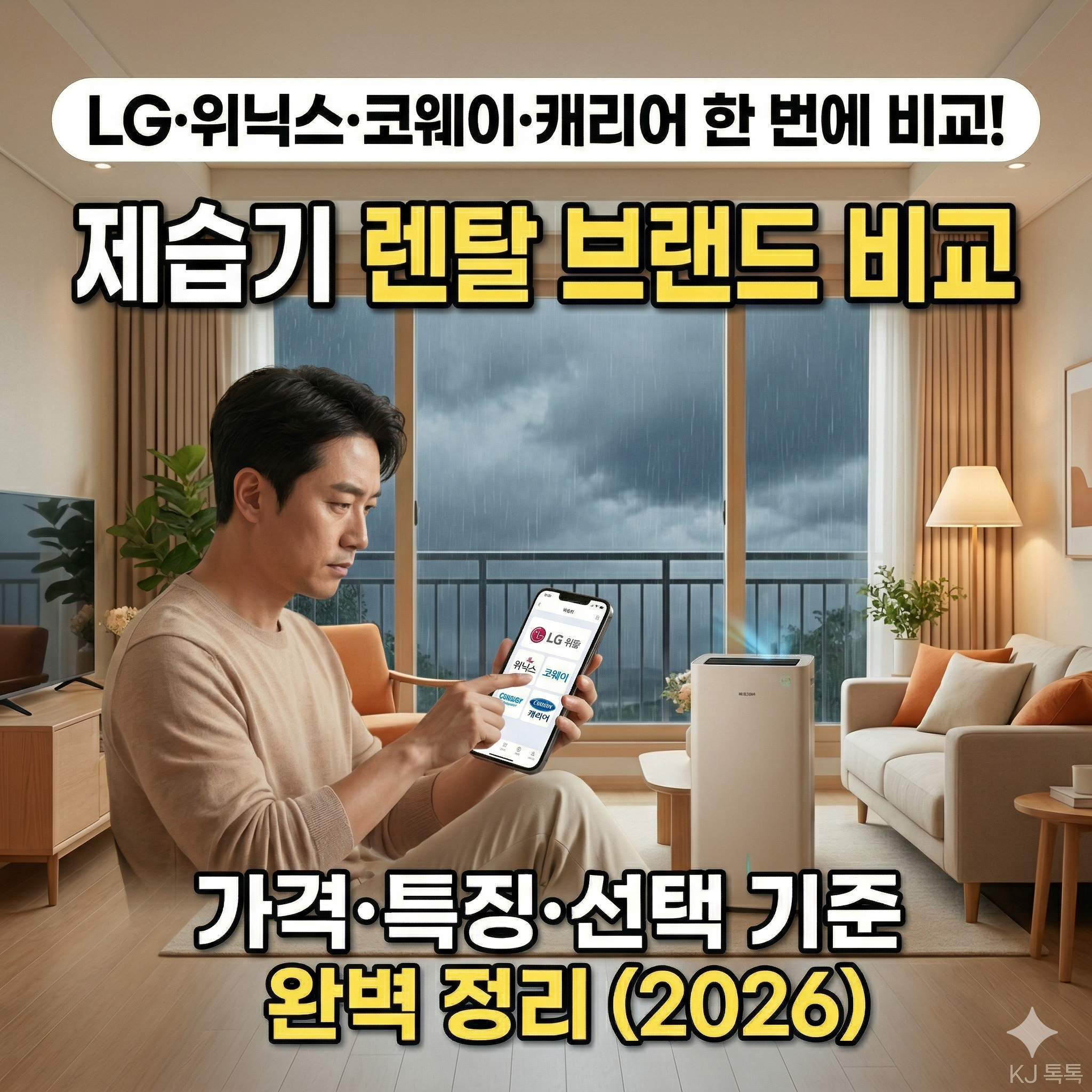 제습기 렌탈 브랜드 비교 — LG·위닉스·코웨이·캐리어 가격·특징·선택 기준 (2026)