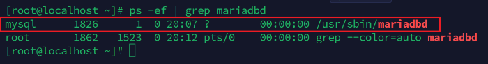 [ MariaDB 프로세스 확인 ]