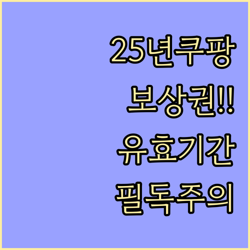2025년 1월 쿠팡 보상 이용권 유..
