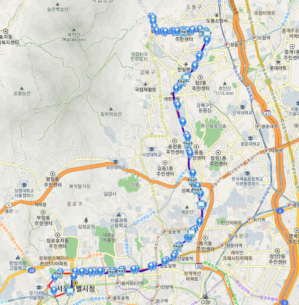 101번버스노선도