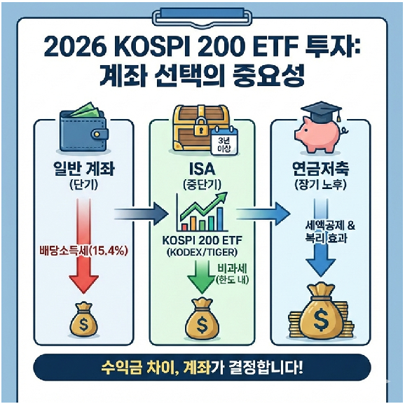 코스피 ETF, 일반계좌 vs ISA vs 연금저축 차이