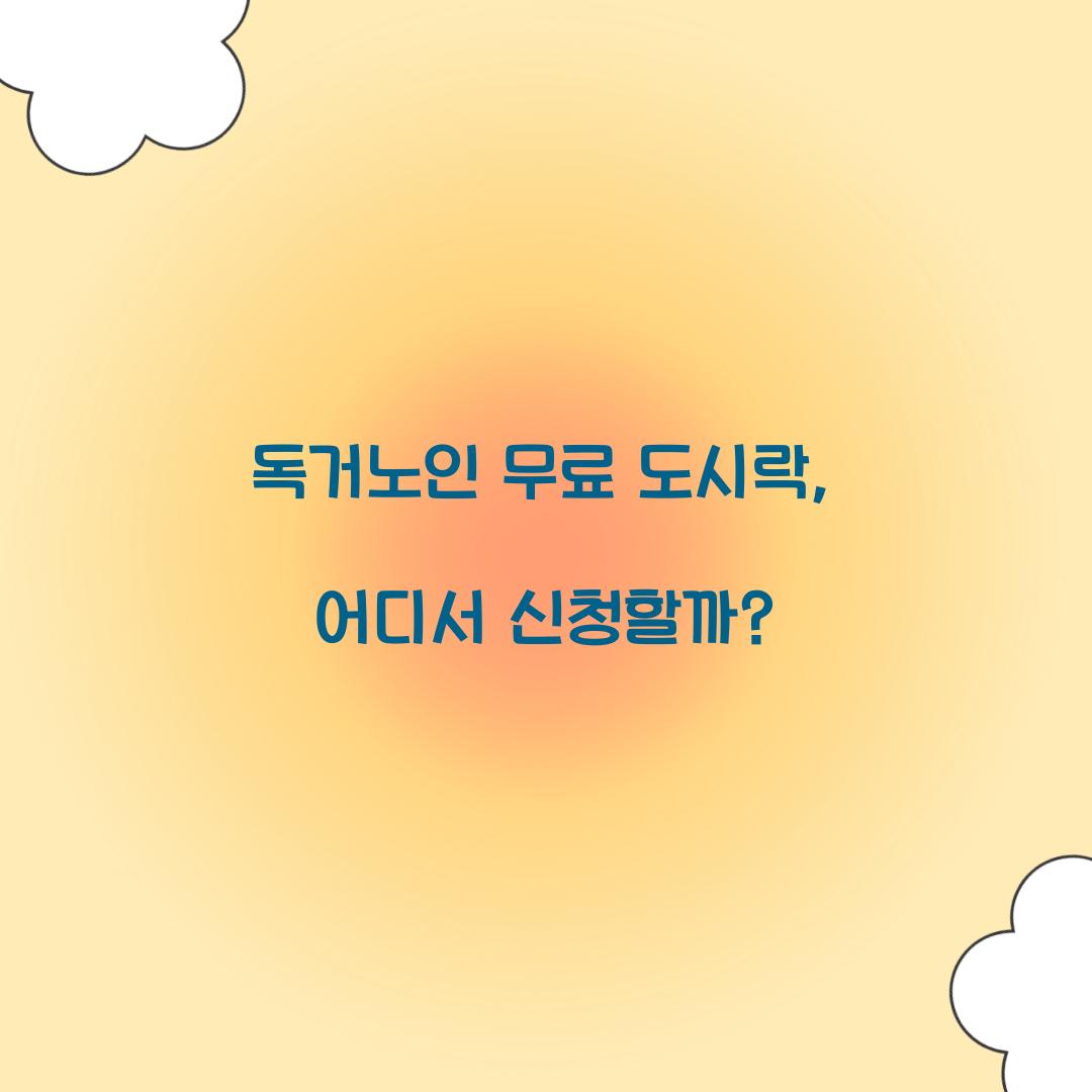 독거노인 무료 도시락