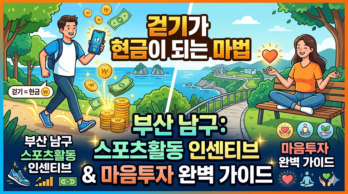 걷기가 현금이 되는 마법 : 부산 남구 스포츠활동 인센티브 &amp; 마음투자 완벽 가이드
