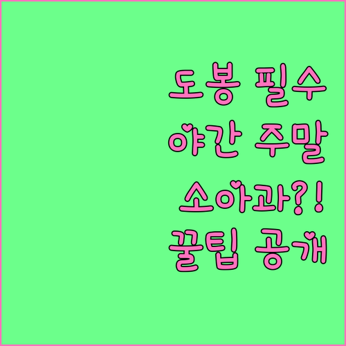 도봉구 소아과 야간 주말 진료 병원..