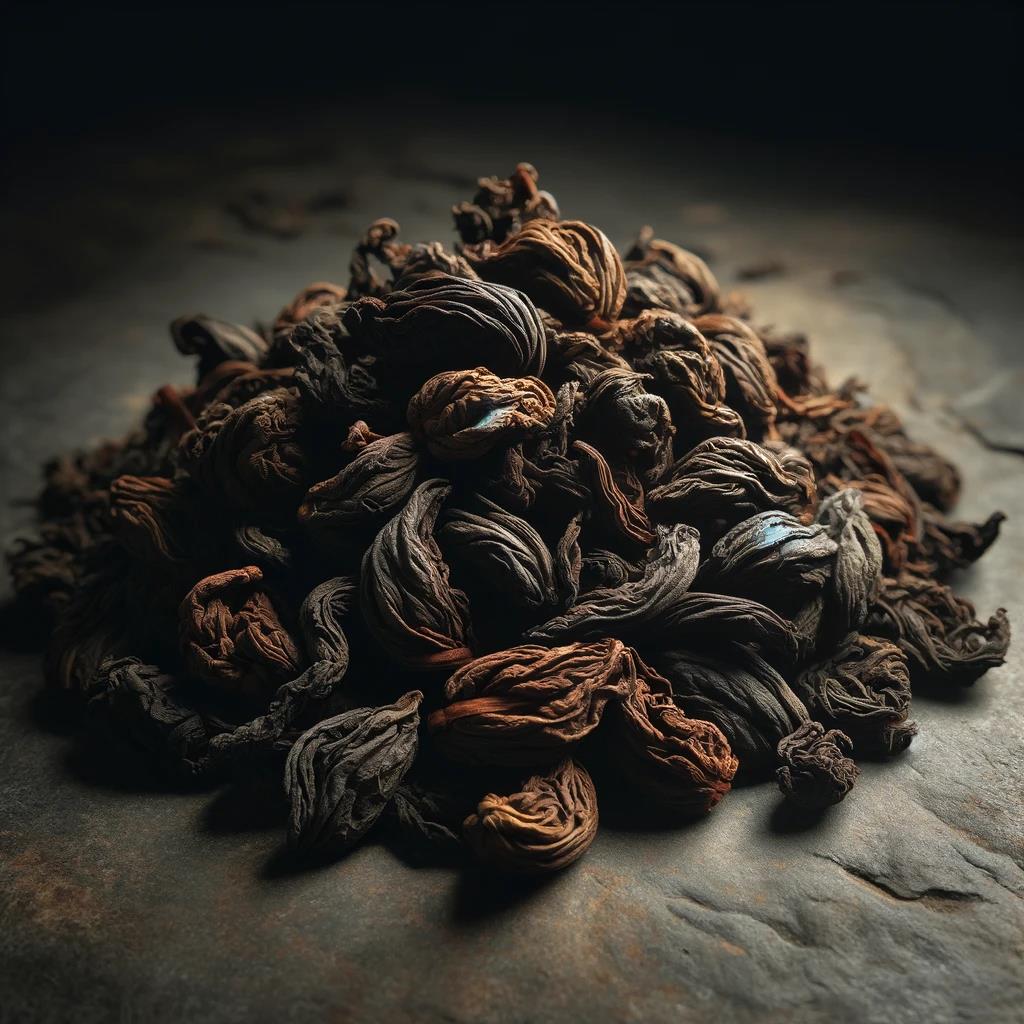 보이차 숙차 잎