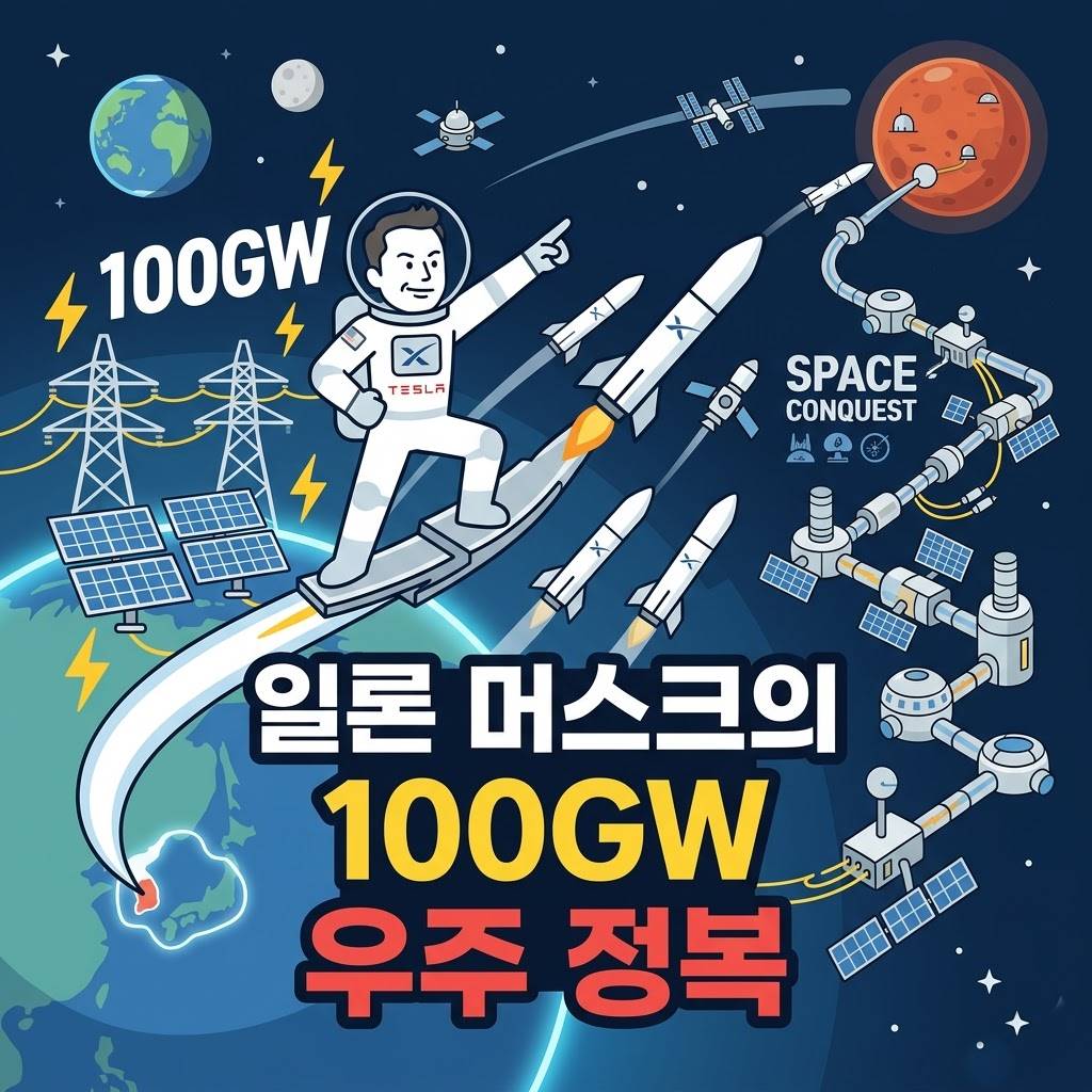 일론 머스크의 100GW 우주 정복